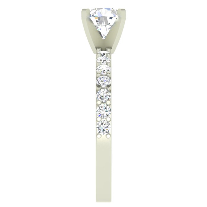 14K WHITE GOLD 2MM SHARED PRONG DIAMOND SEMI-MOUNTING RING